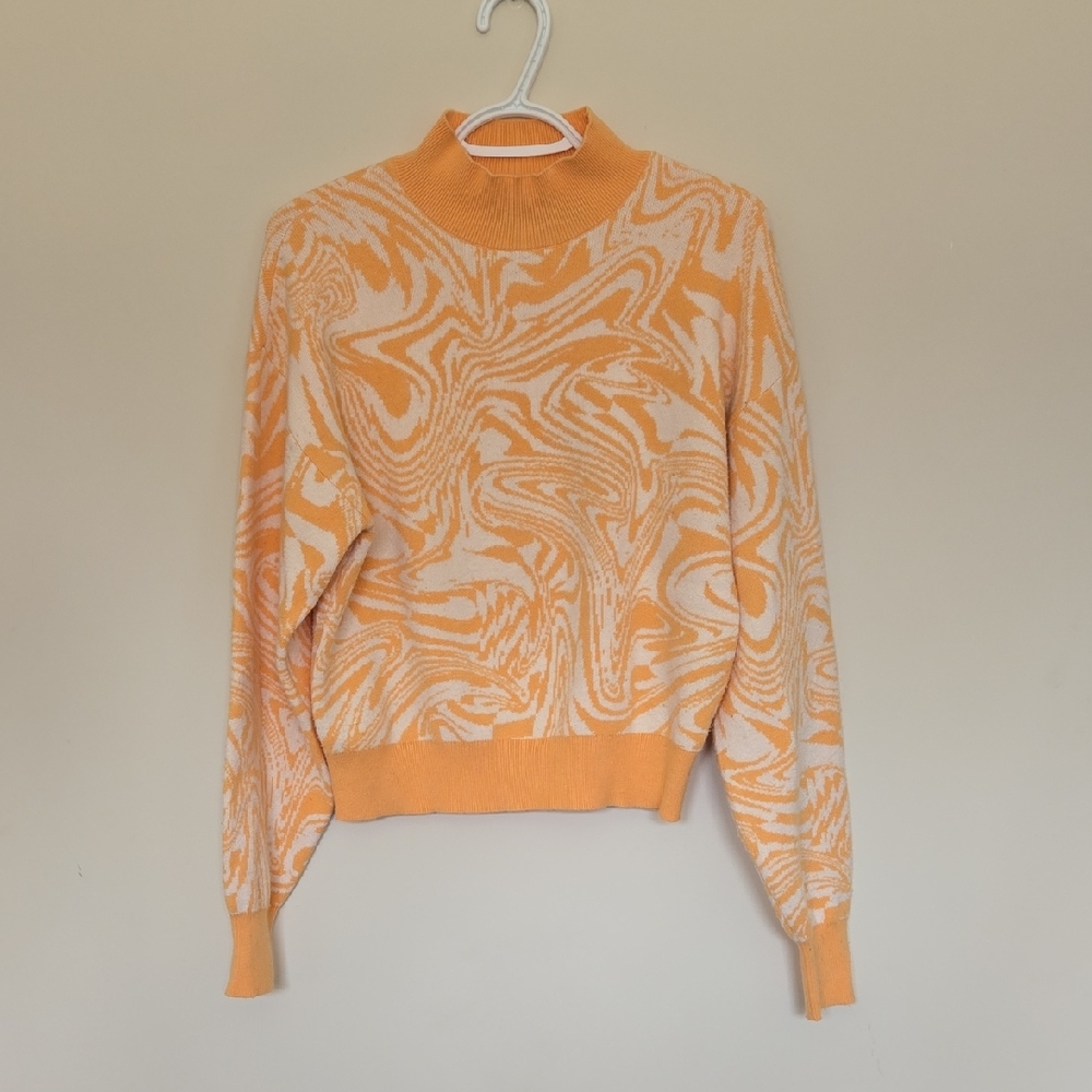 Orange and Cream Swirl Sweater